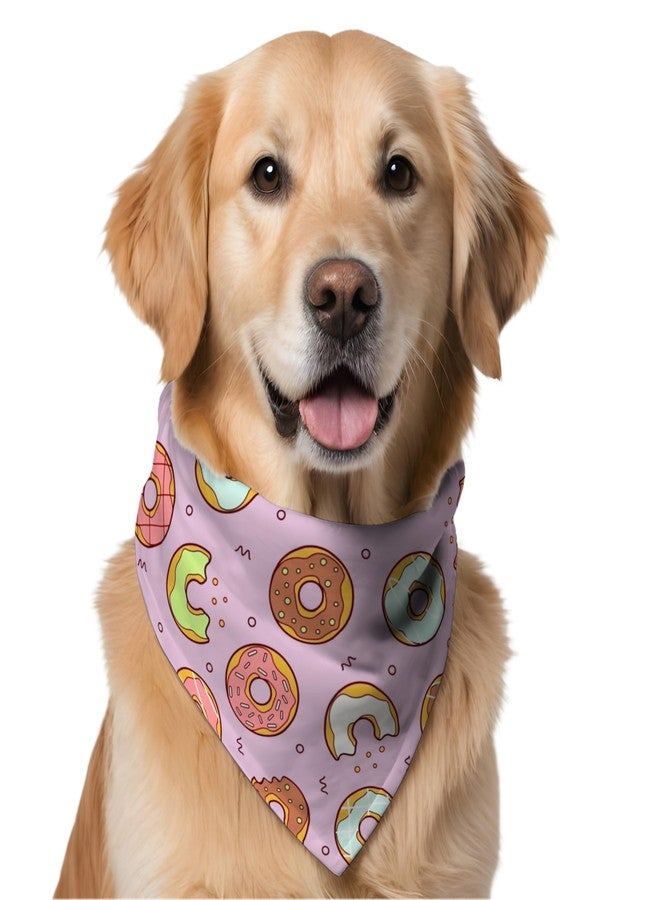 W Improved Donut Dog Bandana (Mad Over Donuts) | This Stunning Gorgeous Design Dog Bandana Scarf is Perfect Styling Accessory for Dogs Large, Medium & Small. One Size Fits All. - Image 1